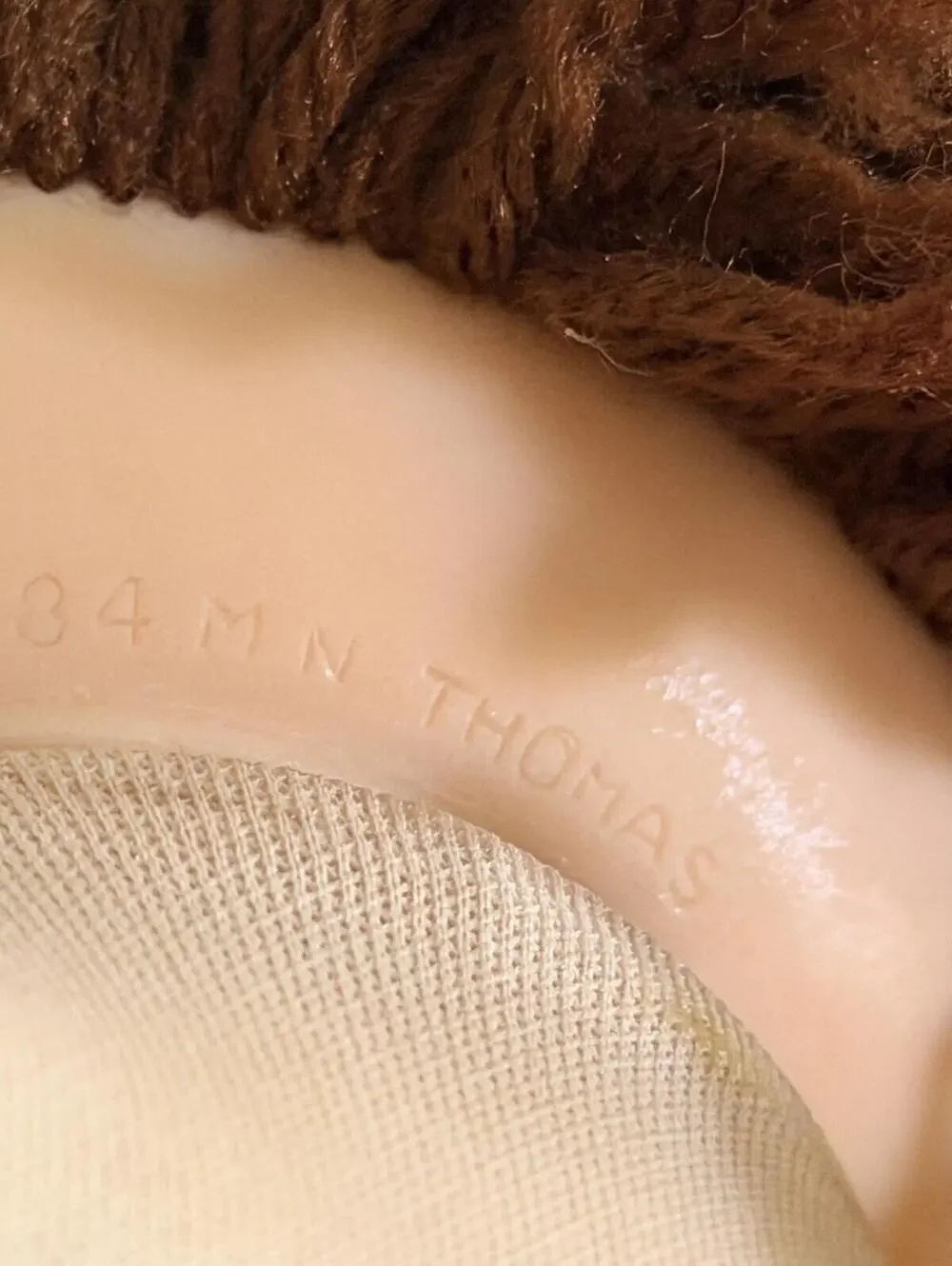 Rate Vintage Fibre-Craft Doll Baby  Yarn Hair Boy Doll Brown Hair